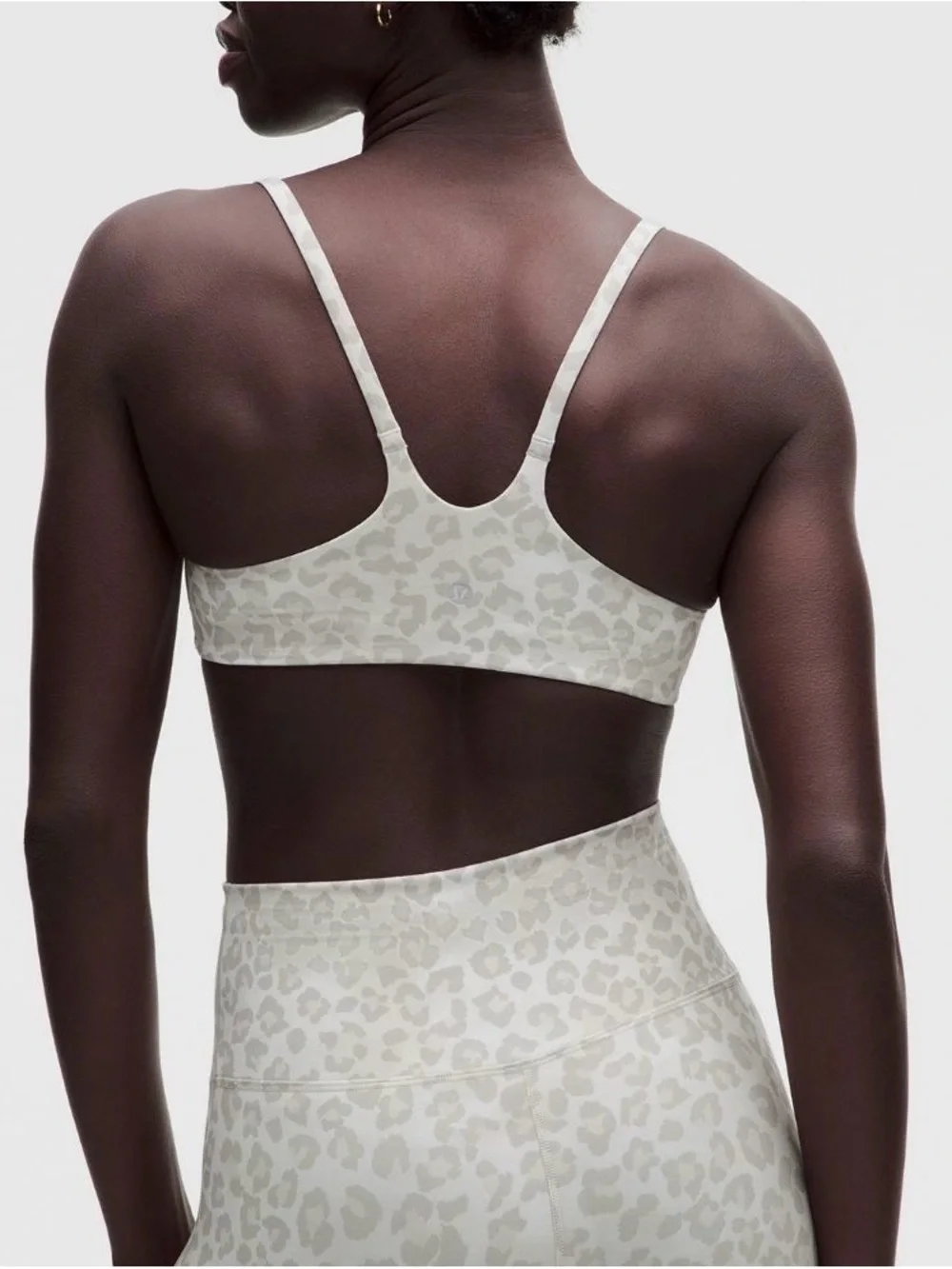 lululemon athletica Light Cream Leopard-Print Scoop Sports Bra